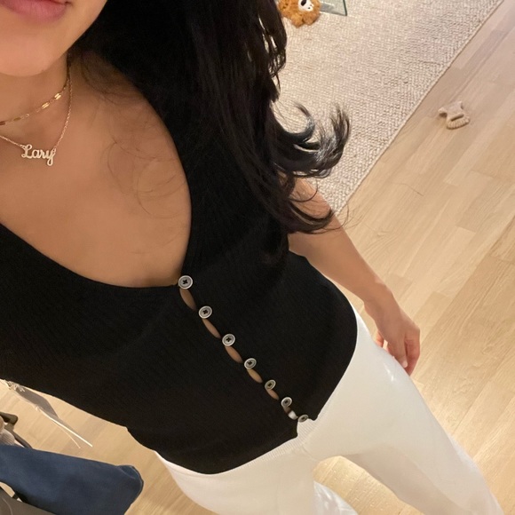 NWOT Wilfred Affinity Black Ribbed Tank Top - Picture 4 of 4